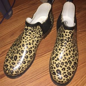 Cheetah Print ankle Rain Boots